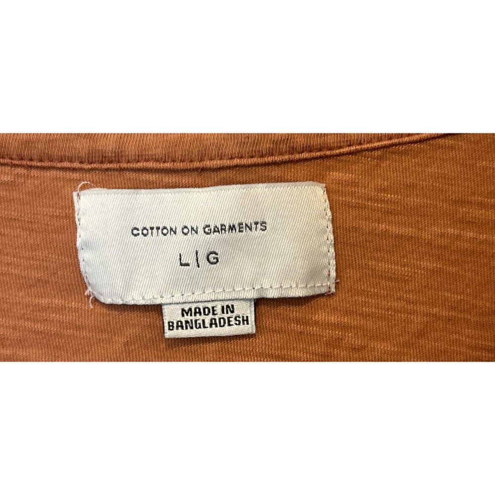 COTTON ON GARMENTS COTTON CREWNECK TShirt Brown Long Sleeve Size Large - Picture 4 of 6